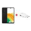 Combo Celular Samsung Galaxy A33 5G 128GB 6,4" Black Liberado  + Cargador 15W USB Flat TA Fast Charge