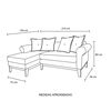 Seccional Izquierdo Living Factory Oklahoma 4 Cuerpos Beige
