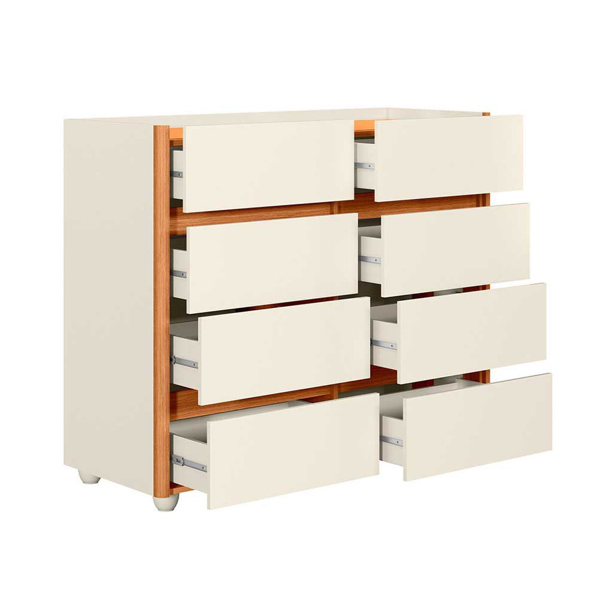 C&oacute;moda Vekkahome Detalle Curvo 6 Cajones Beige