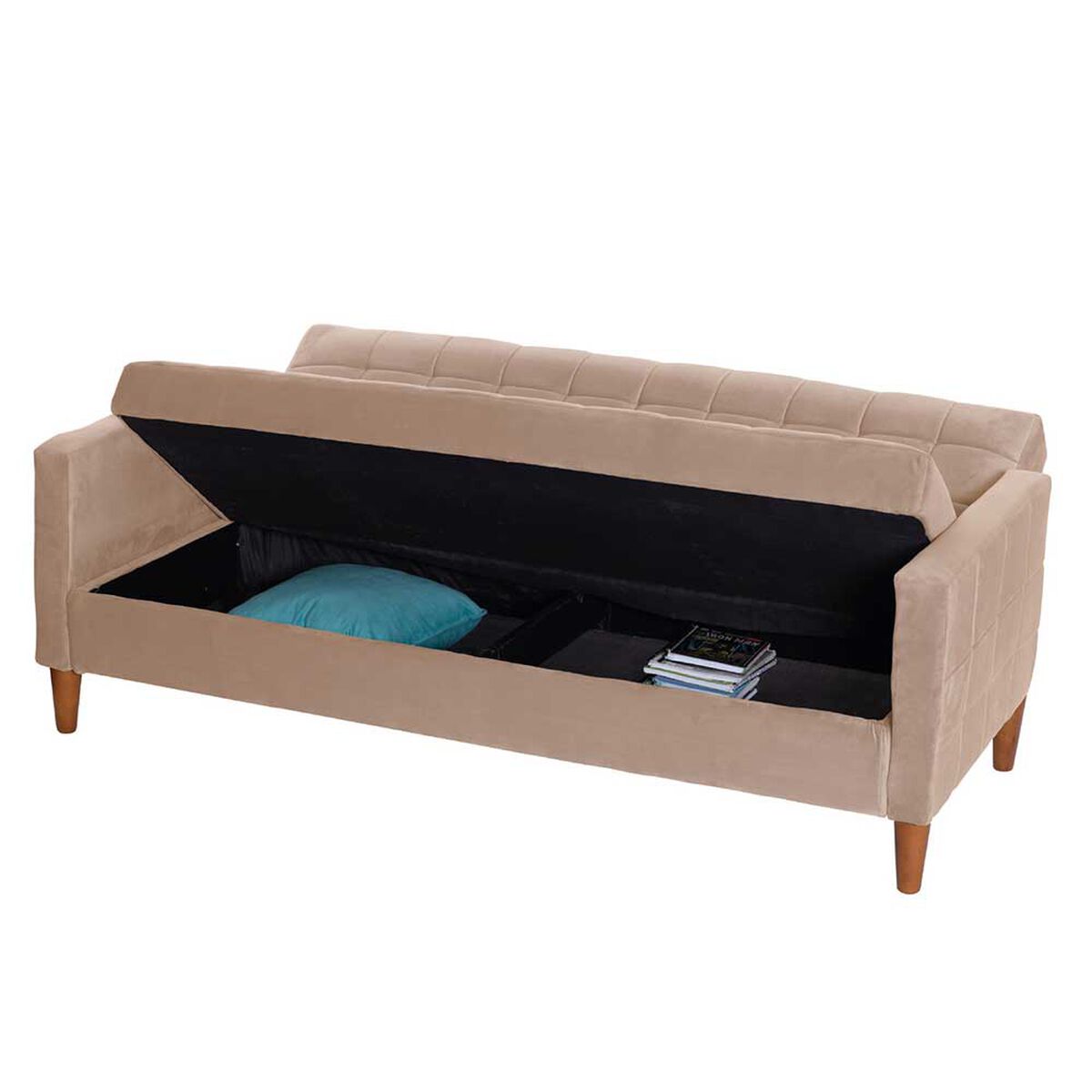 Futón Latam Home Genova Velvet 3 Cuerpos Beige