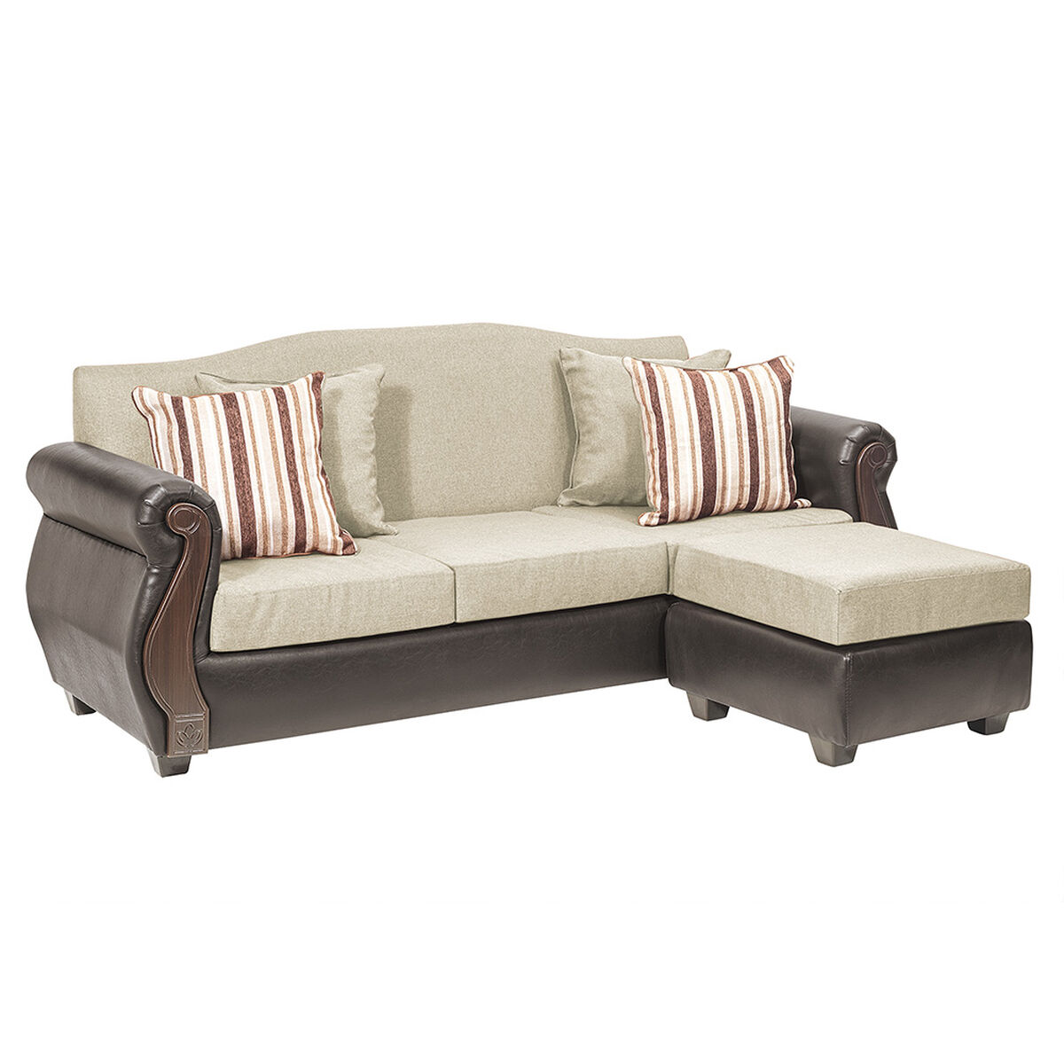 Sofá Seccional Reversible Innovamuebles New Bugambilia Beige 3-1 