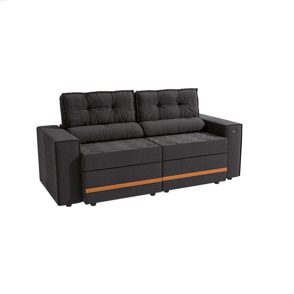Sof&aacute; Reclinable Roca Havanna 2 Cuerpos Gris