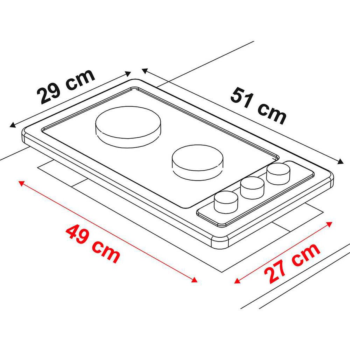 Encimera a Gas Sindelen CEE-4251IN 2 Quemadores