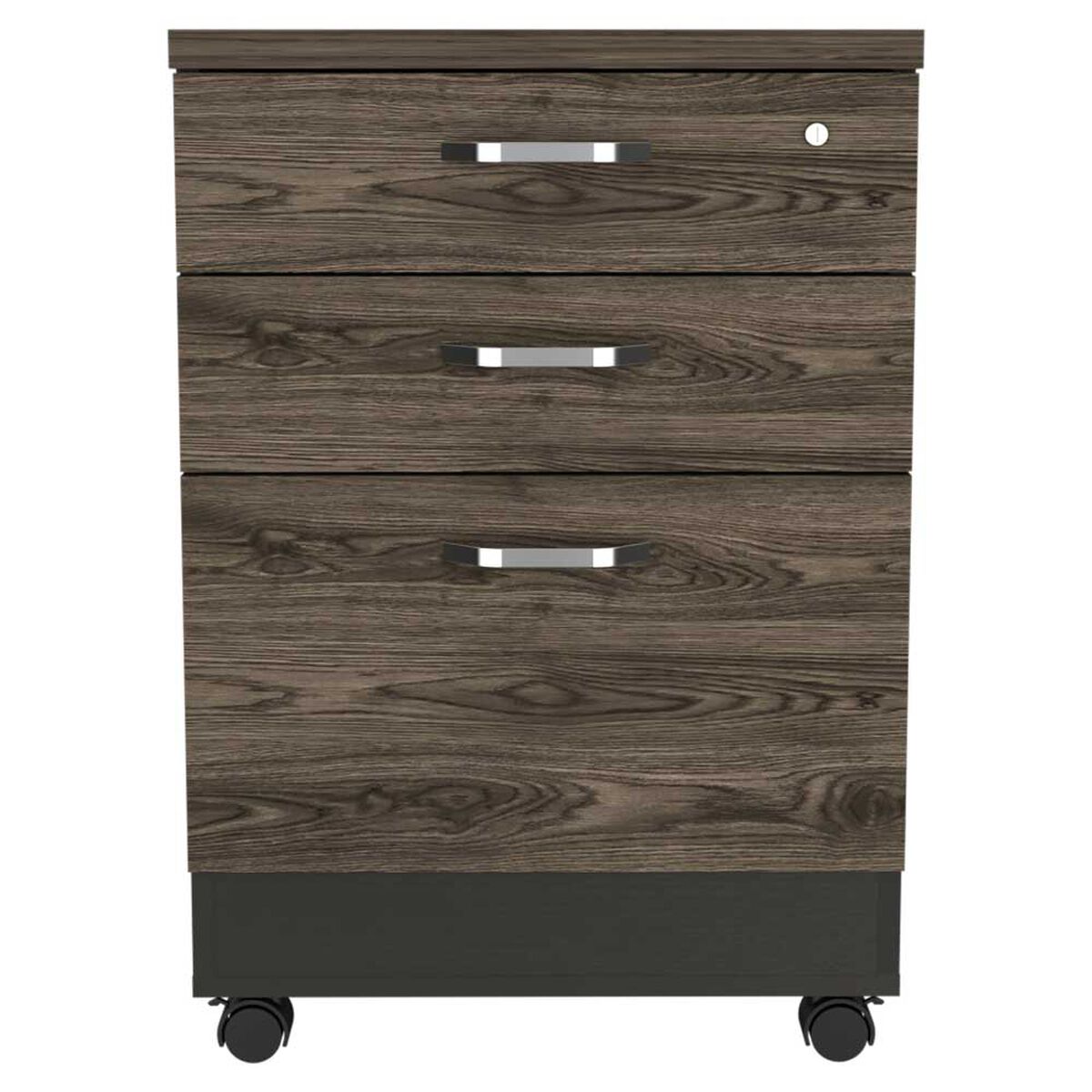 Mueble Archivador TuHome Home Office 3 Cajones Negro Soft Coñac