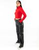 Pantalón Recto Ecocuero Mujer Icono
