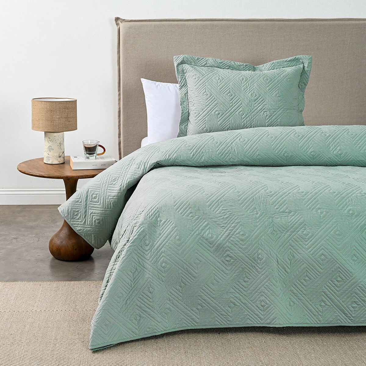 Quilt Cannon Matelado 1,5 Plazas Verde