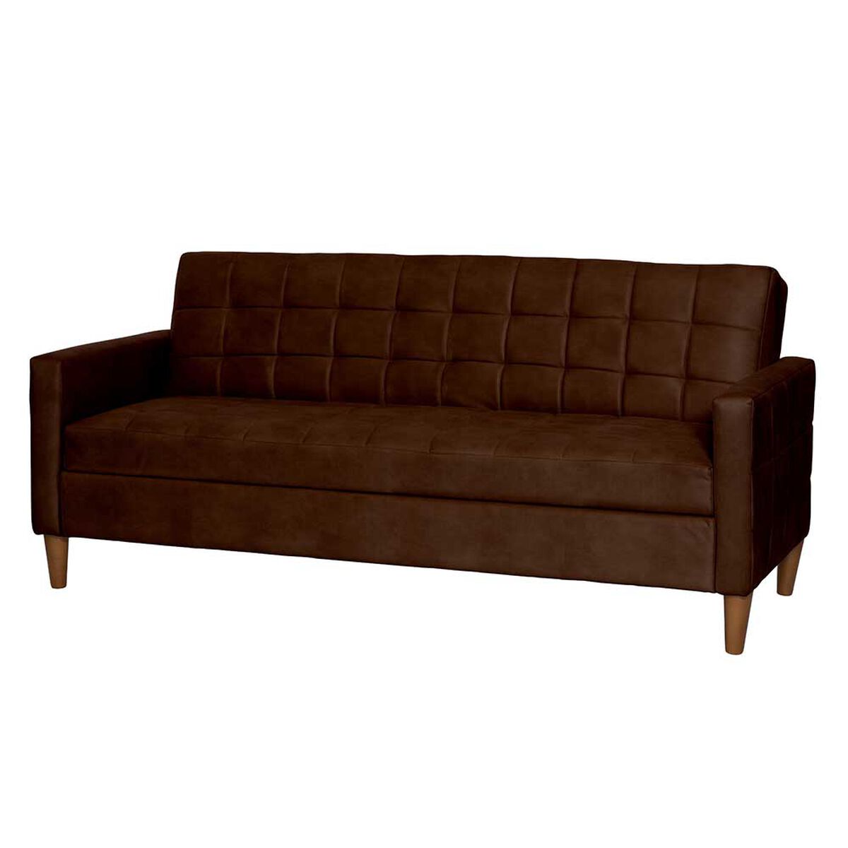 Futón Latam Home Genova Cuero 3 Cuerpos Café Moro