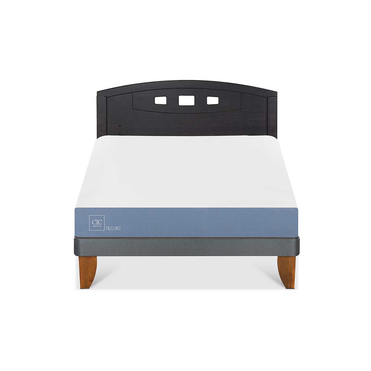 Cama Europea CIC 2 Plazas Excellence Plus + Respaldo Gales Negro