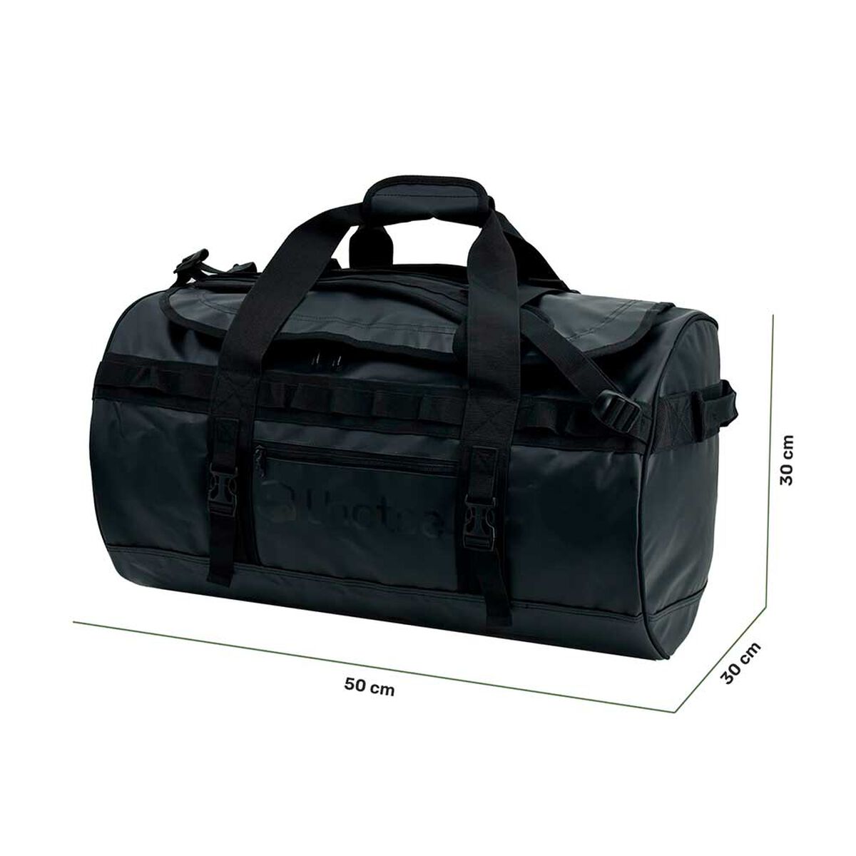 Pack Bolso Duffel 60 Lts Black + Banano Impermeable Lhotse