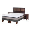 Cama Europea CIC Base Dividida 2 Plazas Balance + Respaldo + 2 Veladores New Torino Chocolate