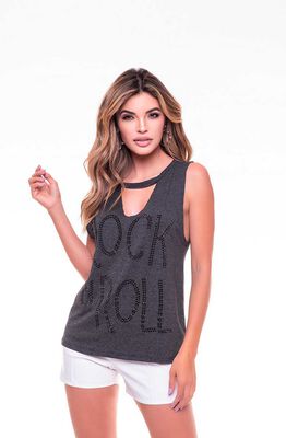 Imagen 1 del producto Polera Sin Mangas Mujer Rock Caviar Gris