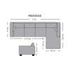 Sofá Seccional Derecho Living Factory Capri 5 Cuerpos Gris