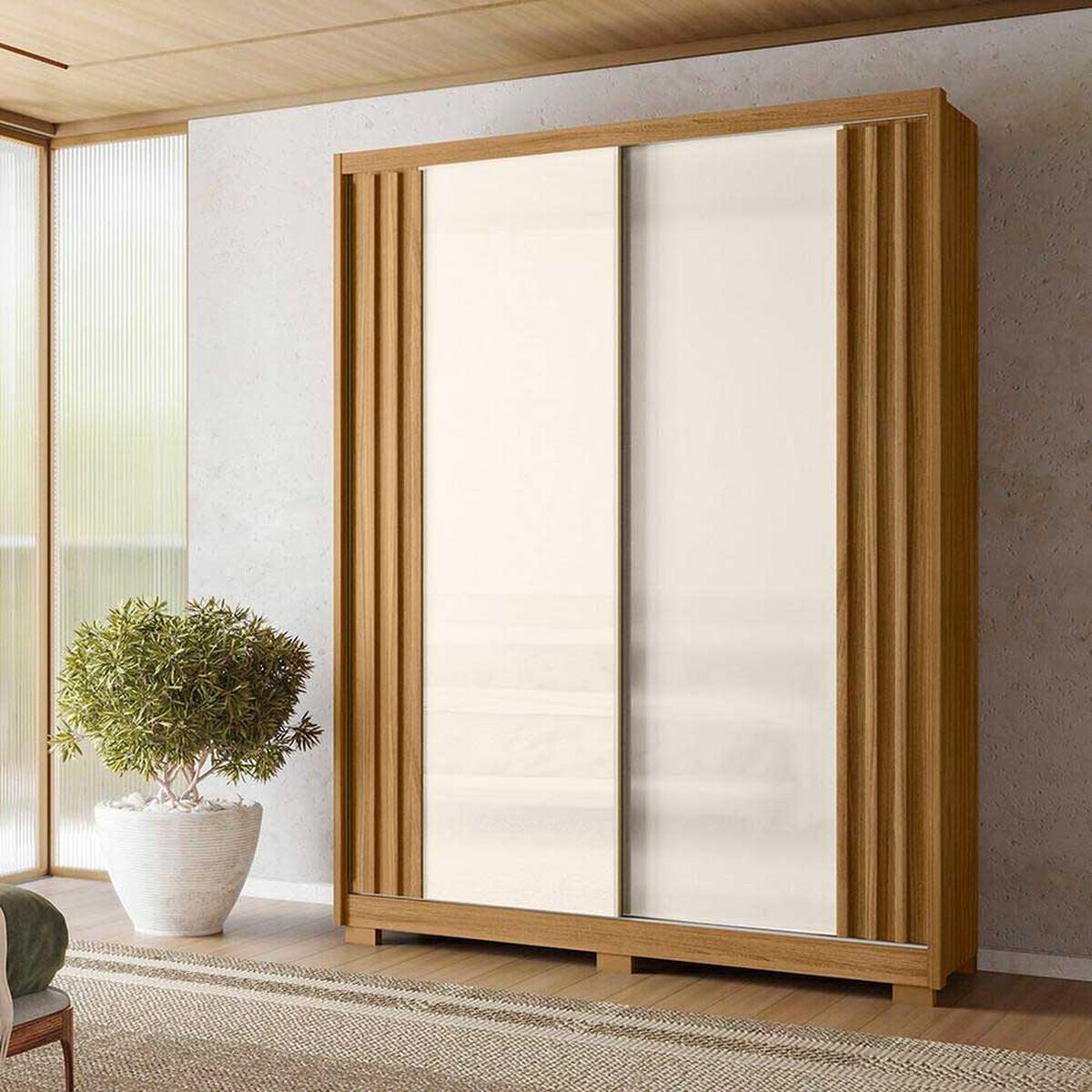 Cl&oacute;set Di Poretti Colorado 2 Puertas 3 Cajones Off White