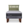Cama Europea CIC 1,5 Plazas Ortopedic Advance + Respaldo Dublin Olivo