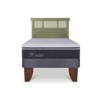 Cama Europea CIC 1,5 Plazas Ortopedic Advance + Respaldo Dublin Olivo