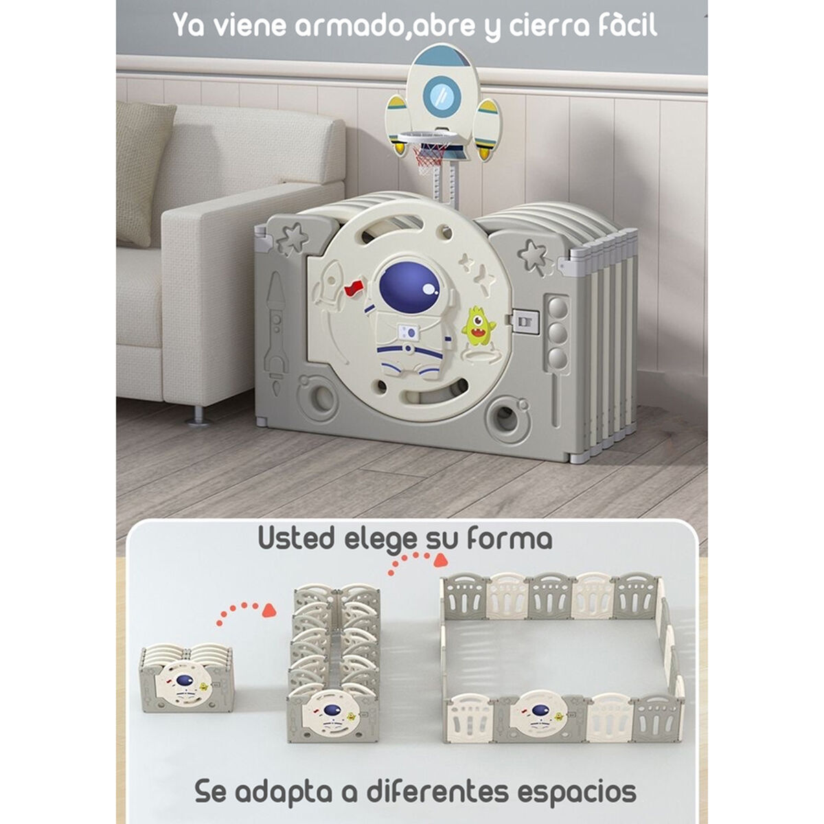 Corral Bebe Armado 160x191cm con Accesorios Lubabycas