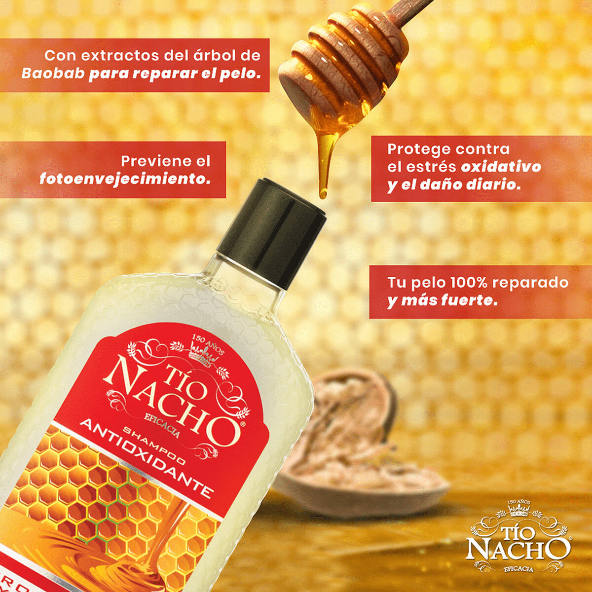Pack Tío Nacho Antioxidante 2 Shampoo + 1 Acondicionador