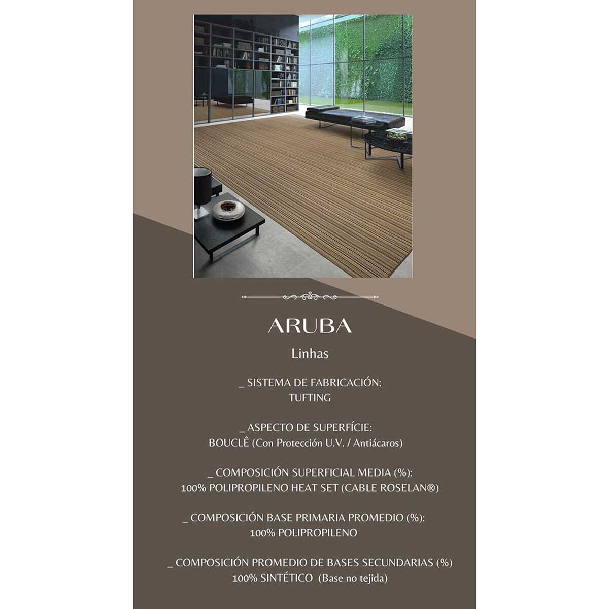 Alfombra Decocasa Aruba Linhas 200 x 250 cm