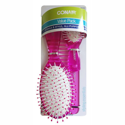 Set de Cepillo, Mini Cepillo y Peine de Ducha Rosado