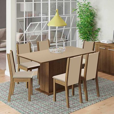 Imagen 2 del producto Juego de Comedor Vekkahome Suecia 6 Sillas Beige
