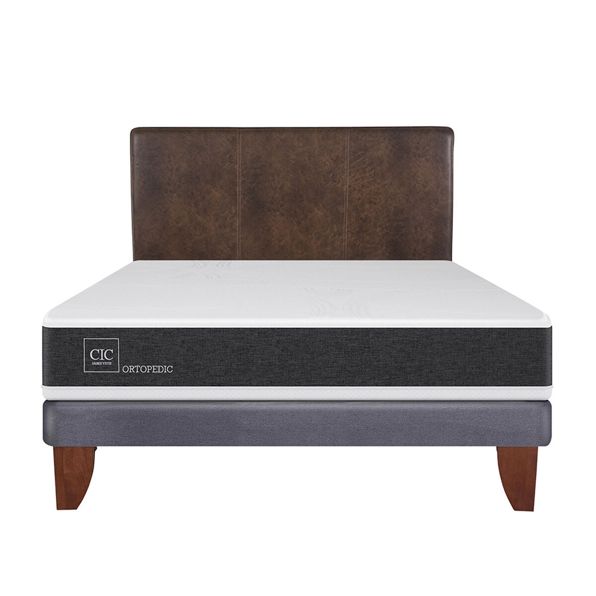 Cama Europea CIC 2 Plazas Ortopedic + Respaldo Baker