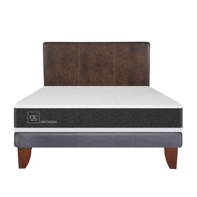 Cama Europea CIC 2 Plazas Ortopedic + Respaldo Baker