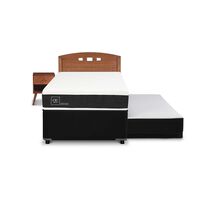 Cama Nido CIC 1,5 Plazas Superior 1 Plaza Inferior New Ortopedic Black + Respaldo + Velador New Gales