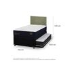 Cama Nido CIC 1,5 Plazas Premium + Respaldo Villarrica Olivo
