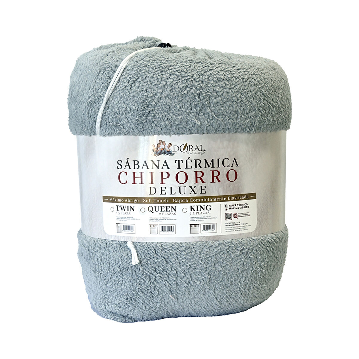 Juego de Sábanas Chiporro Doral 2 Plazas Senses Gris Claro