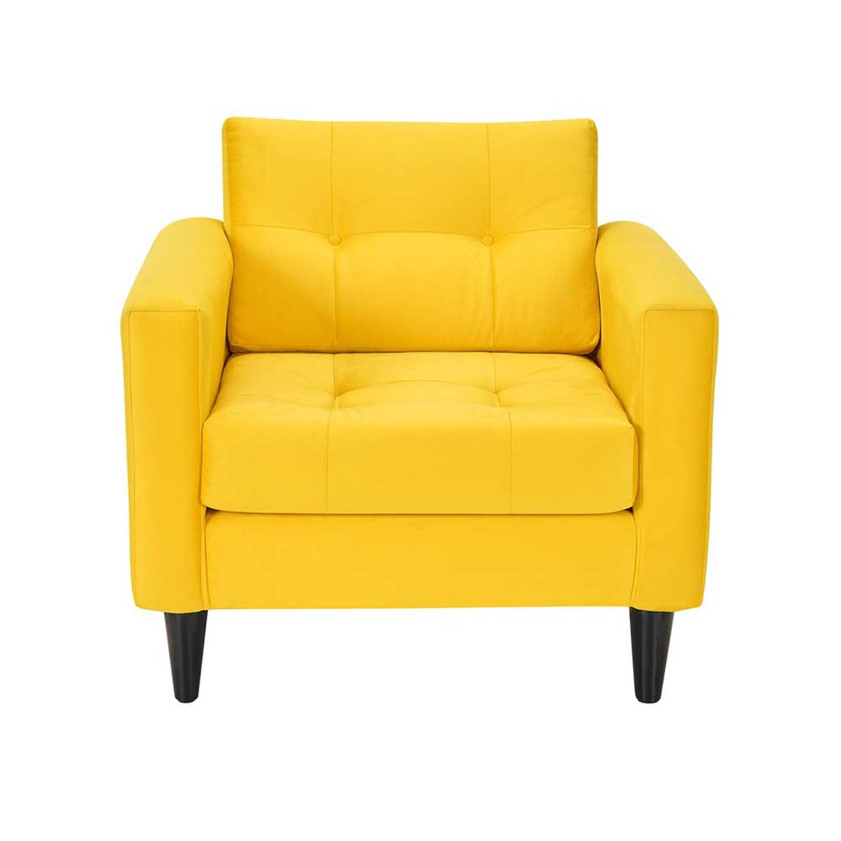 Sillón Bodevir Retro Felpa 1 Cuerpo Amarillo