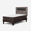 Cama Europea Rosen 1,5 Plazas New Ergo T + Respaldo Ferrera Gris