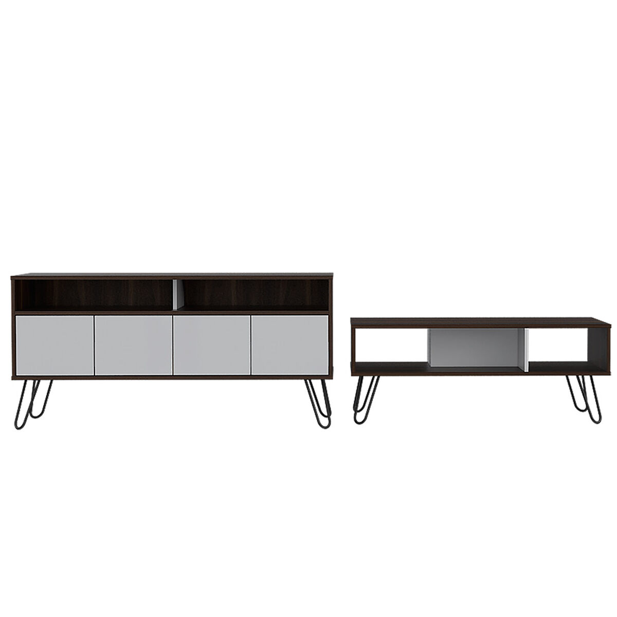 Rack TV Hasta 55" + Mesa de Centro TuHome Vassel
