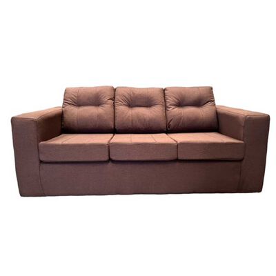 Imagen 2 del producto Juego de Living Kea Nize Sofá 3 Cuerpos + Dos Pouf 1 Cuerpo Cañamazo Café