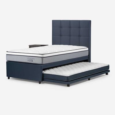 Imagen 2 del producto Diván Rosen 1,5 Plazas Indie + Respaldo + Velador  Issey Azul