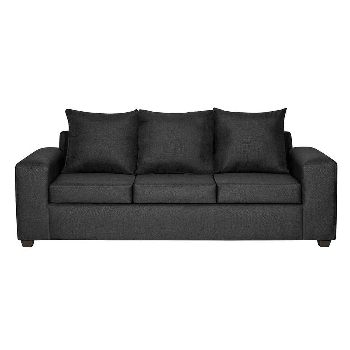 Juego de Living Innovamuebles Kahlo Sofá 3 Cuerpos + Dos Sillones 1 Cuerpo Negro
