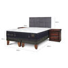 Cama Europea CIC Base Dividida S&uacute;per King Gran Premium + Respaldo + 2 Veladores Tamesis