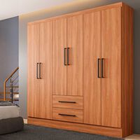 Clóset Roca Ámbar 6 Puertas 2 Cajones Canela