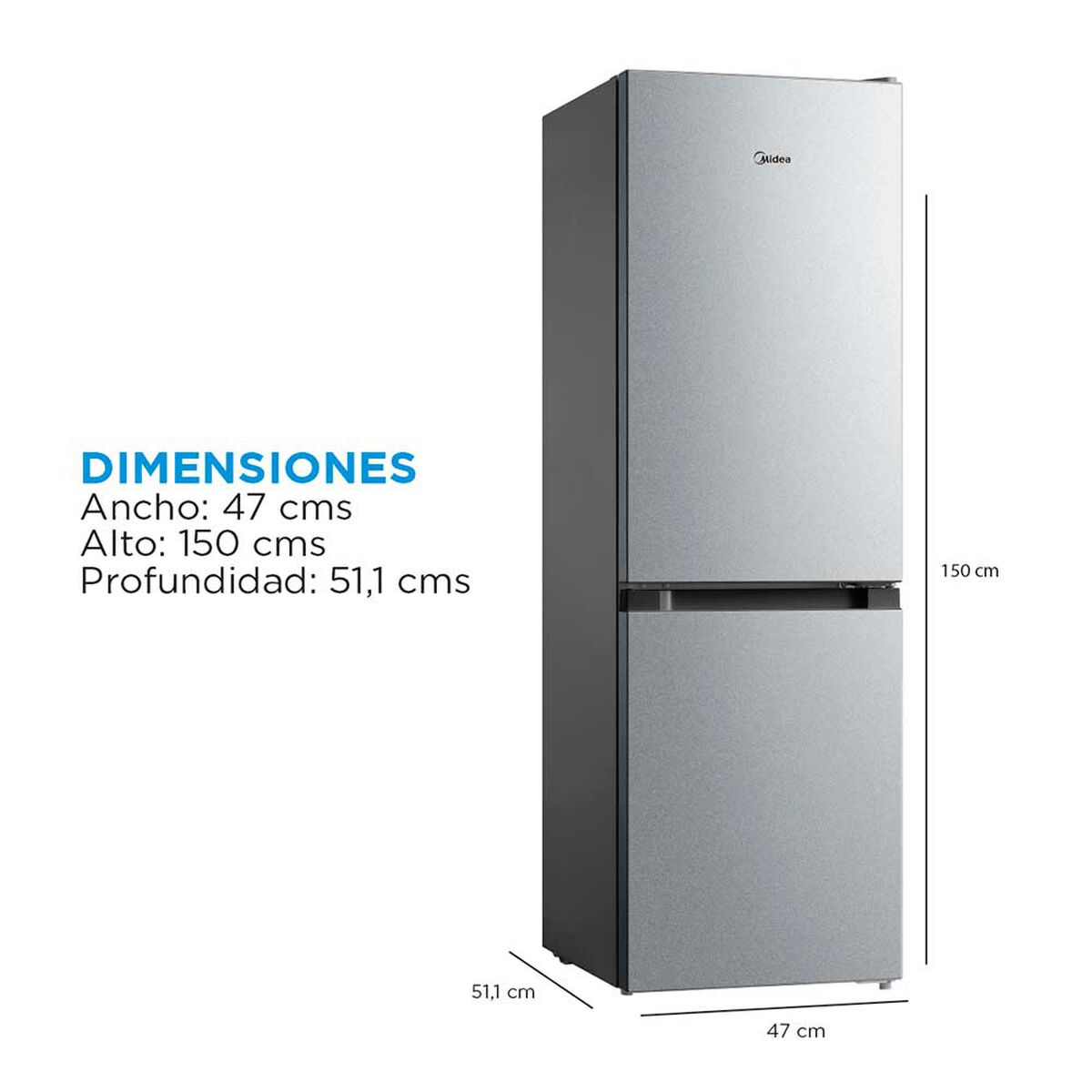 Refrigerador Frío Directo Midea MDRB241FGE50 169 lts.
