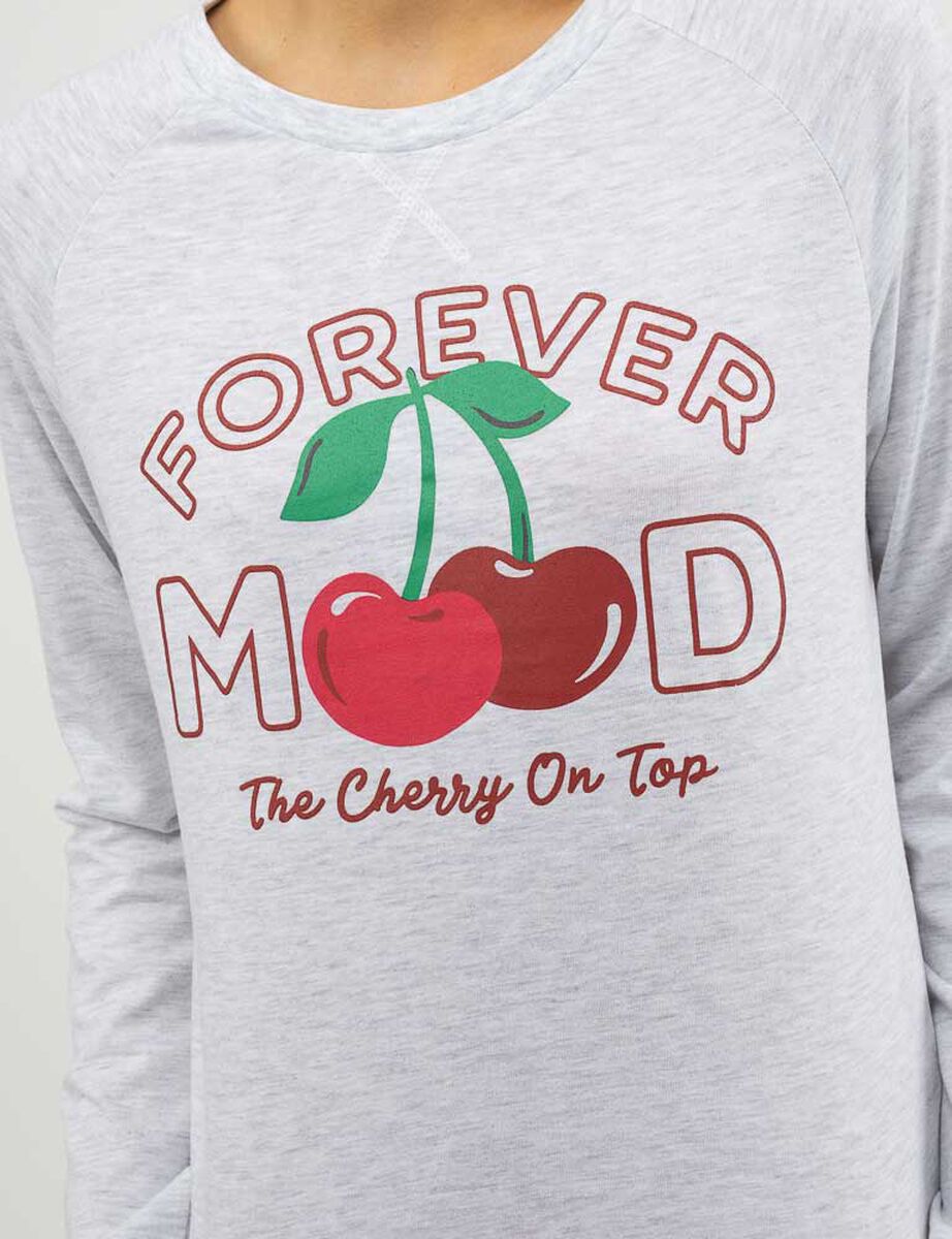 Polera de Pijama Con Estampado Manga Larga Mujer Icono