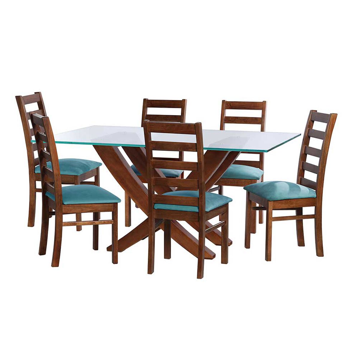 Juego de Comedor Latam Home Alicante 6 Sillas Turquesa