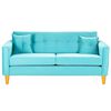 Juego de Living Bodevir New Retro Felpa 04 Sofá 3 Cuerpos + Dos Pouf 1 Cuerpo Turquesa 