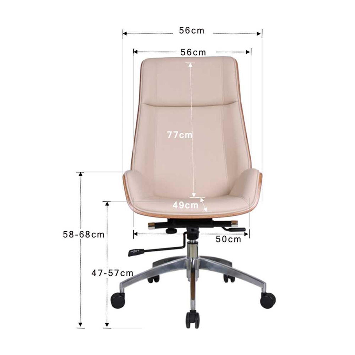Silla de Escritorio Rodler Velmar Beige