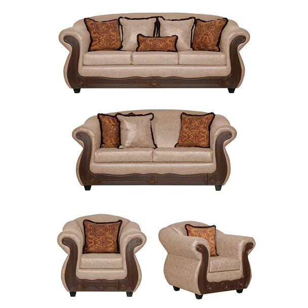 Juego de Living Black Factory Estambul 7 Cuerpos Beige