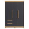 Clóset Vekkahome Vivacce 3 Puertas 2 Cajones Negro Café