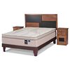 Cama Europea 2 Plazas Gris Máximo Cobre + Set Maderas