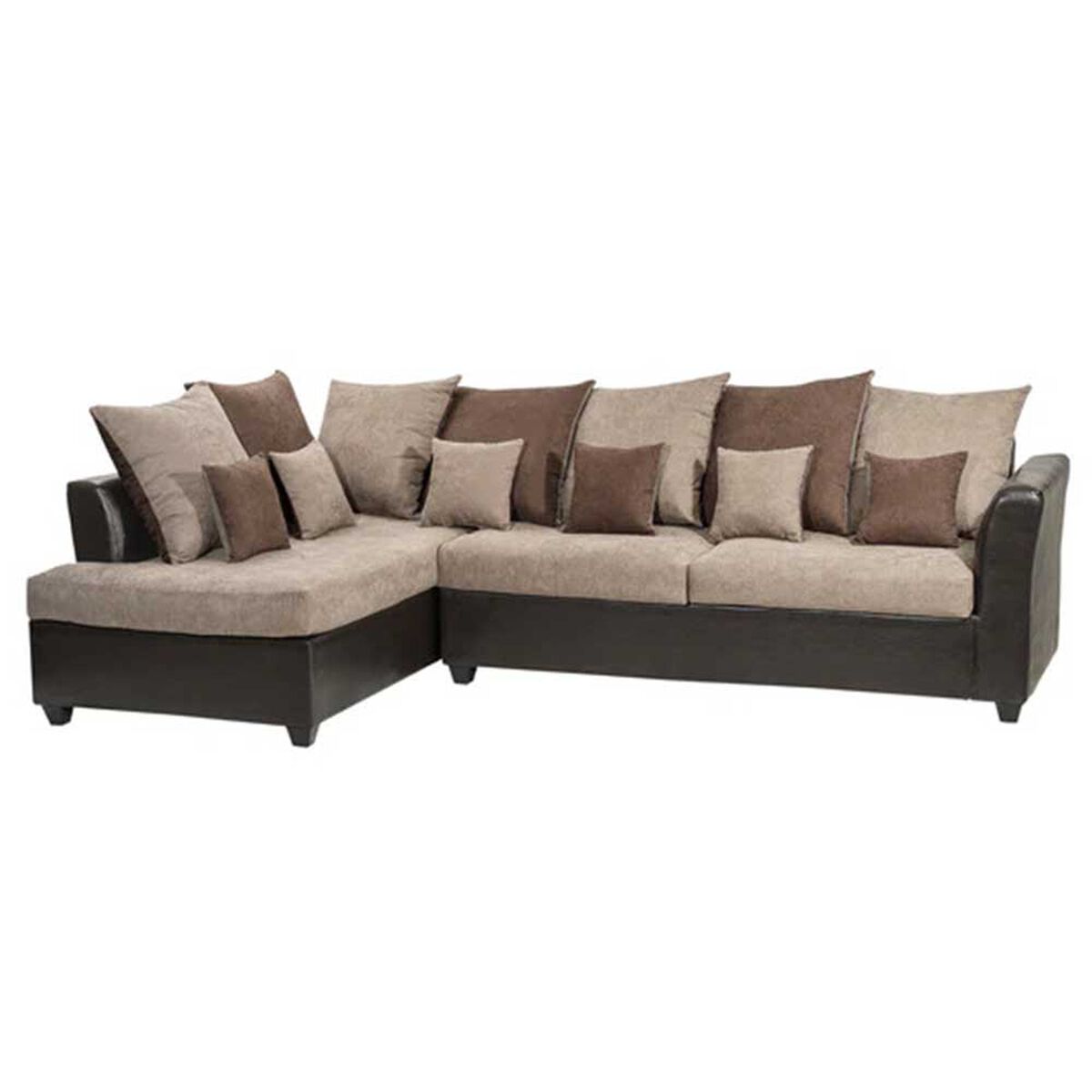 Sofá Seccional Izquierdo Deco Class Venecia 3 Cuerpos Café Beige