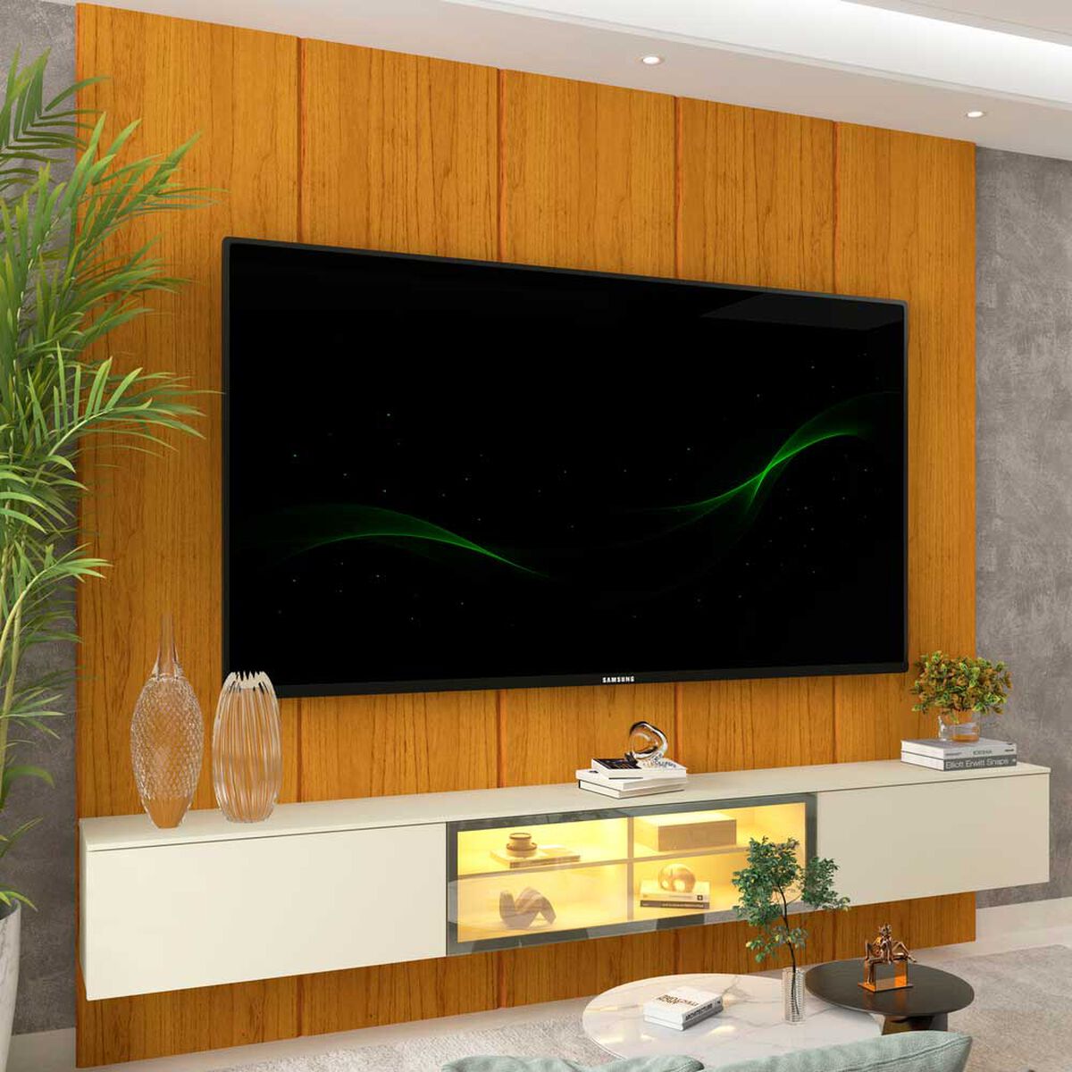 Home Decocasa Realce Luminare hasta 85" Natural Off White