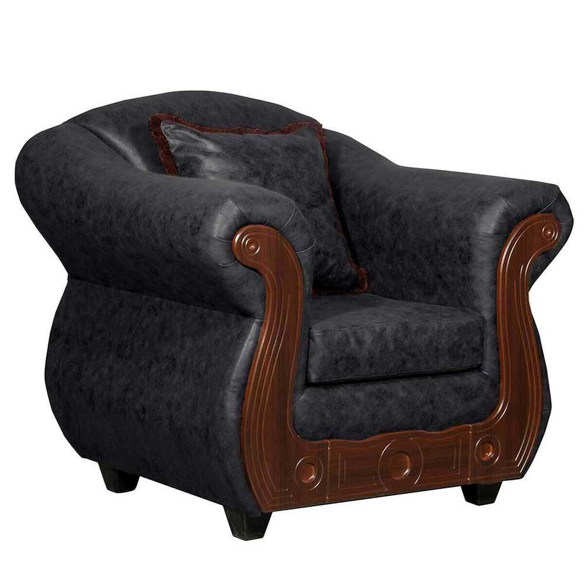 Juego de Living Black Factory Estambul 4 Cuerpos Negro