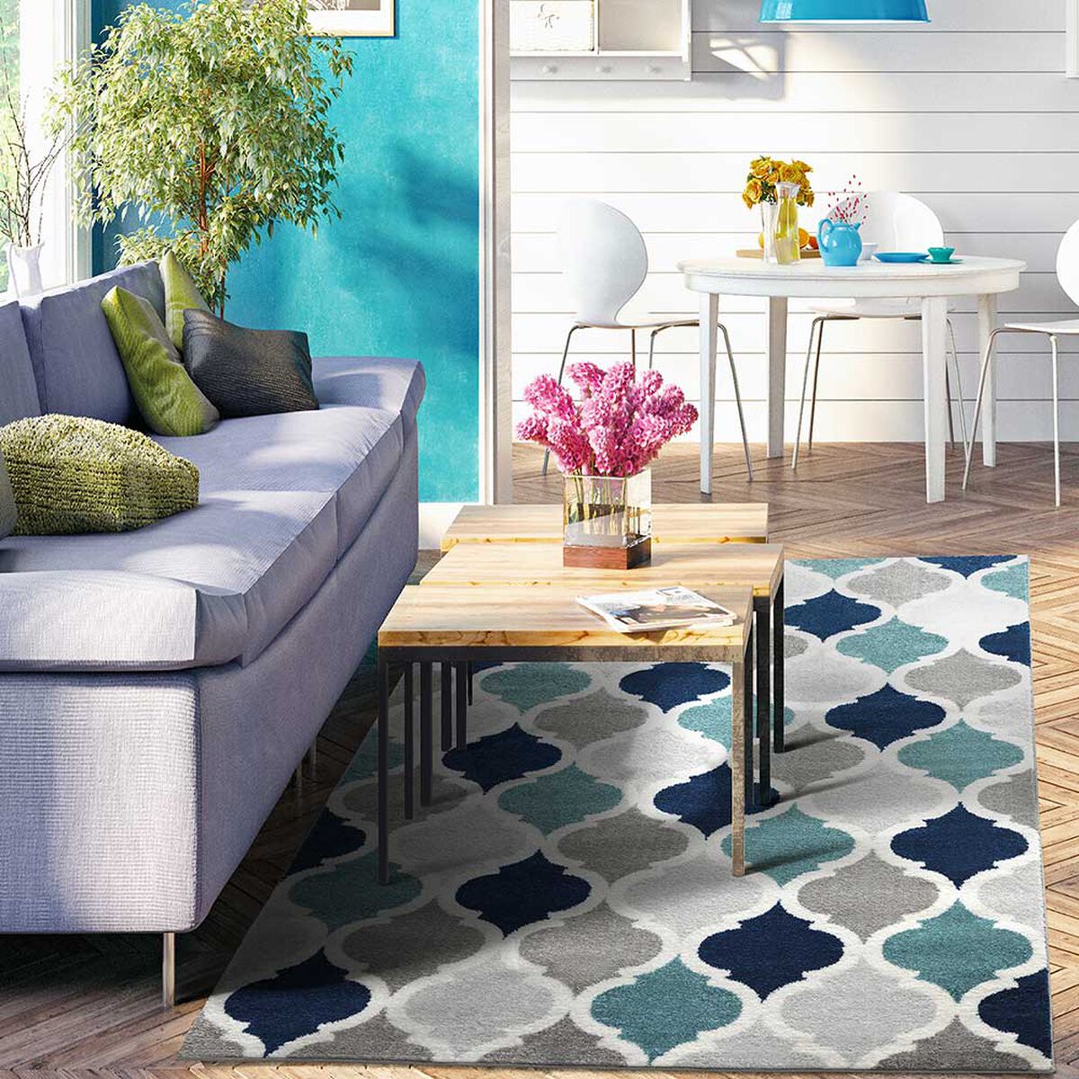 Alfombra  Modalfo Florida Turquesa 300 x 400 cm