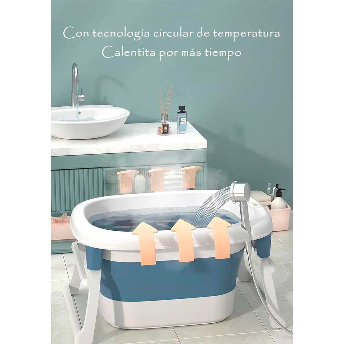 Bañera con Cojin Termómetro y más Accesorios Verde Lubabycas